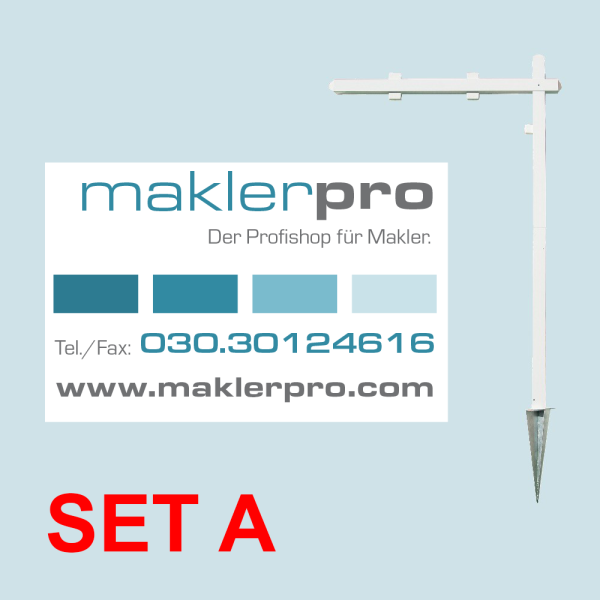 SET A: Maklergalgen mit Maklerschild 70x50cm